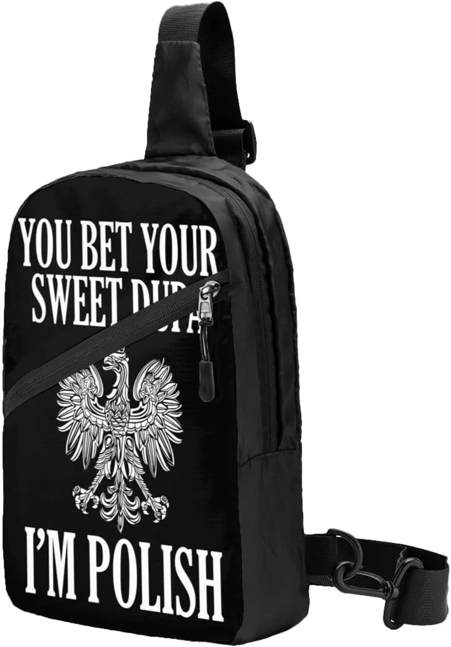 You Bet Your Sweet Dupa I'm Polish Portable Crossbody Bag Foldable Sling Bags Sports Gym Chest Daypack Reusable Shoulder Backpack Casual Diagonally Rucksack Fanny Packs
