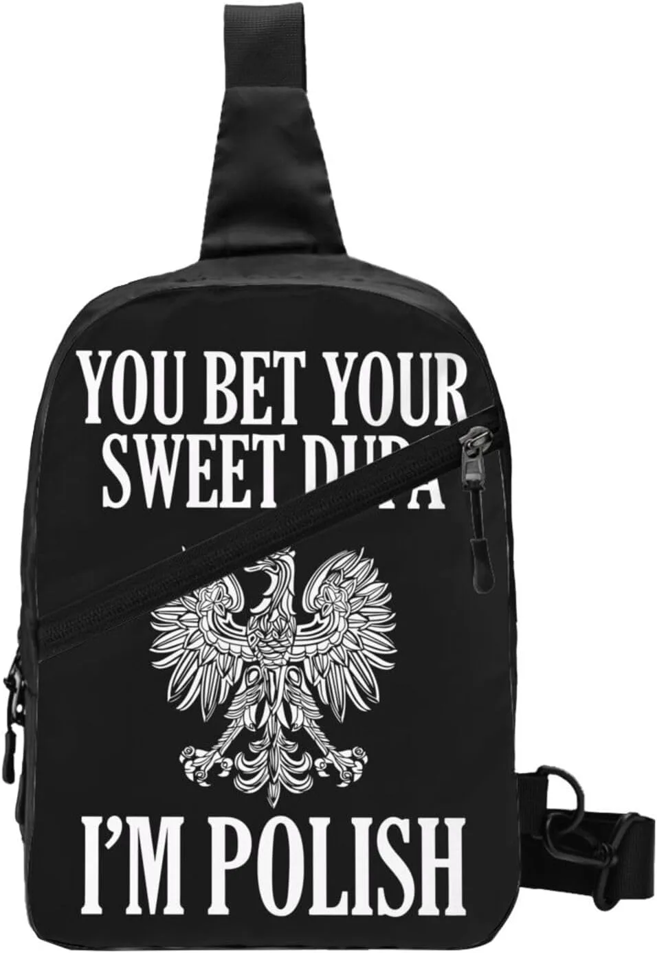 You Bet Your Sweet Dupa I'm Polish Portable Crossbody Bag Foldable Sling Bags Sports Gym Chest Daypack Reusable Shoulder Backpack Casual Diagonally Rucksack Fanny Packs