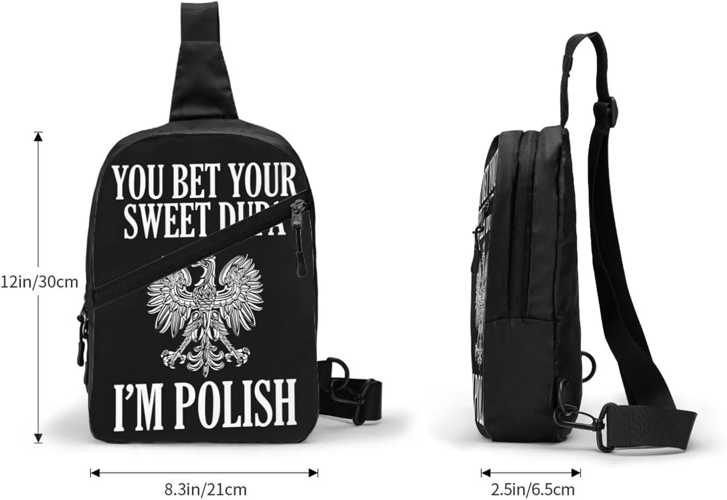 You Bet Your Sweet Dupa I'm Polish Portable Crossbody Bag Foldable Sling Bags Sports Gym Chest Daypack Reusable Shoulder Backpack Casual Diagonally Rucksack Fanny Packs