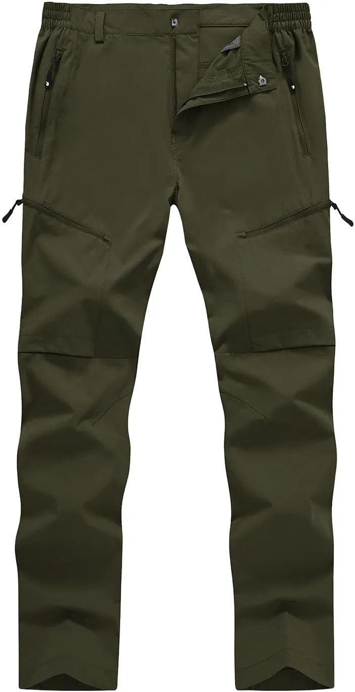 YSENTO Men's Cargo Hiking Pants Lightweight 5 Zipper Pockets Stretch Quick Dry Camping Fishing Travel Pants