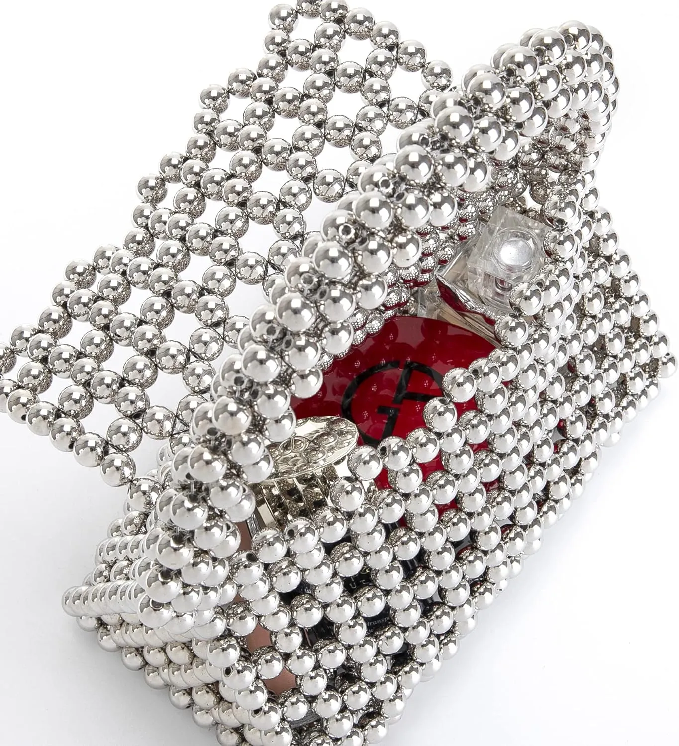 YUSHINY Candy Color Acrylic Beaded Hollow Handbag Evening Clutch Triangle Bags for Wedding Party
