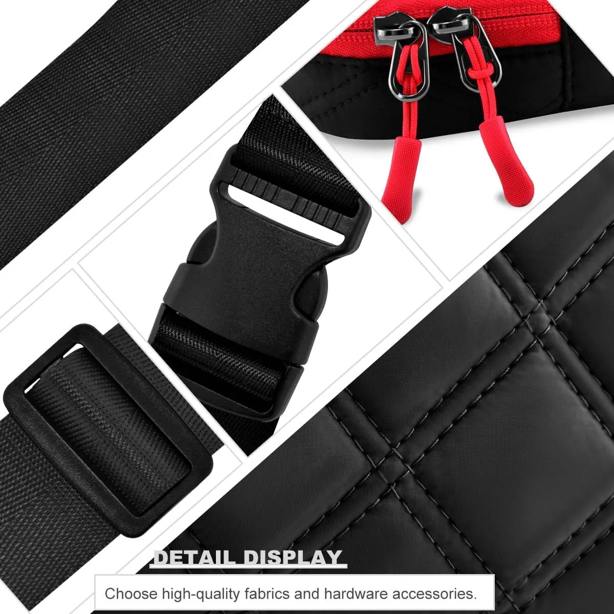 ZINZ Fanny Packs Waist Belt Bags for Travel and Daily Use, Crossbody Bum Hip Bag for Women and Men,Black Red